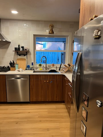 Custom Walnut Frameless Kitchen